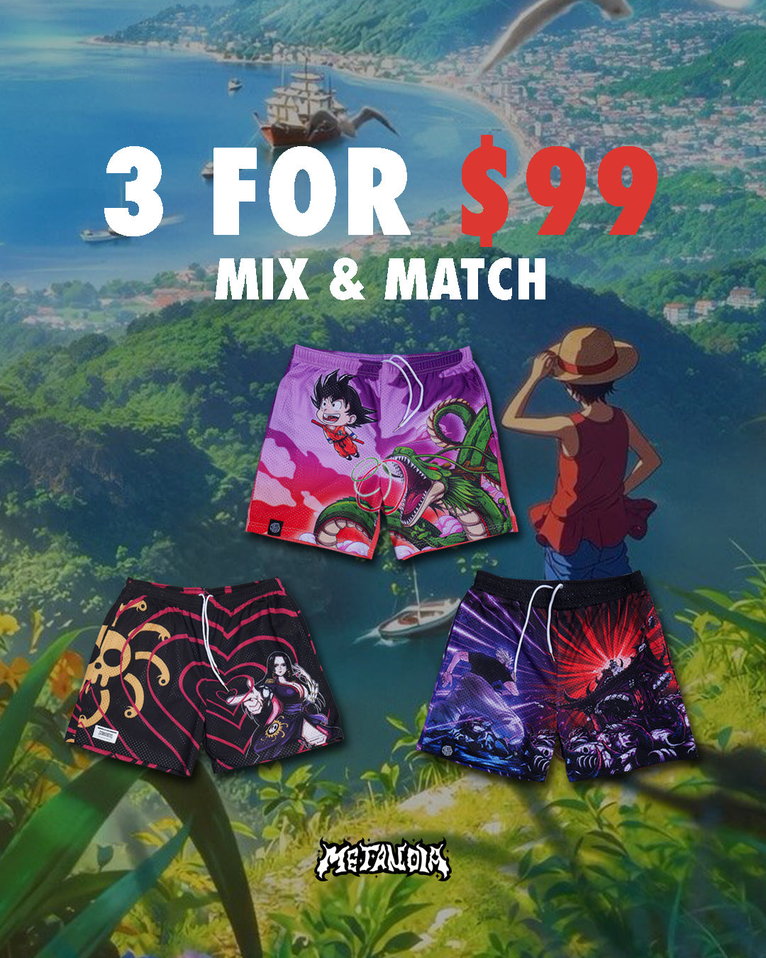 3 Shorts for $99